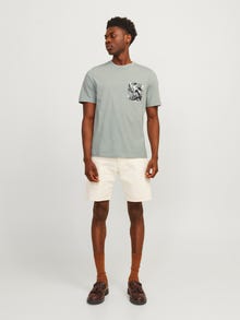 Jack & Jones T-shirt Estampar Decote Redondo -Gray Mist - 12255388