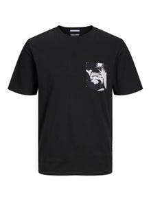 Jack & Jones Potištěný Kruhový výstřih Tričko -Black - 12255388