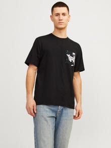 Jack & Jones Nadruk Okrągły dekolt T-shirt -Black - 12255388