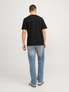 Jack & Jones Nyomott mintás Környak Trikó -Black - 12255388