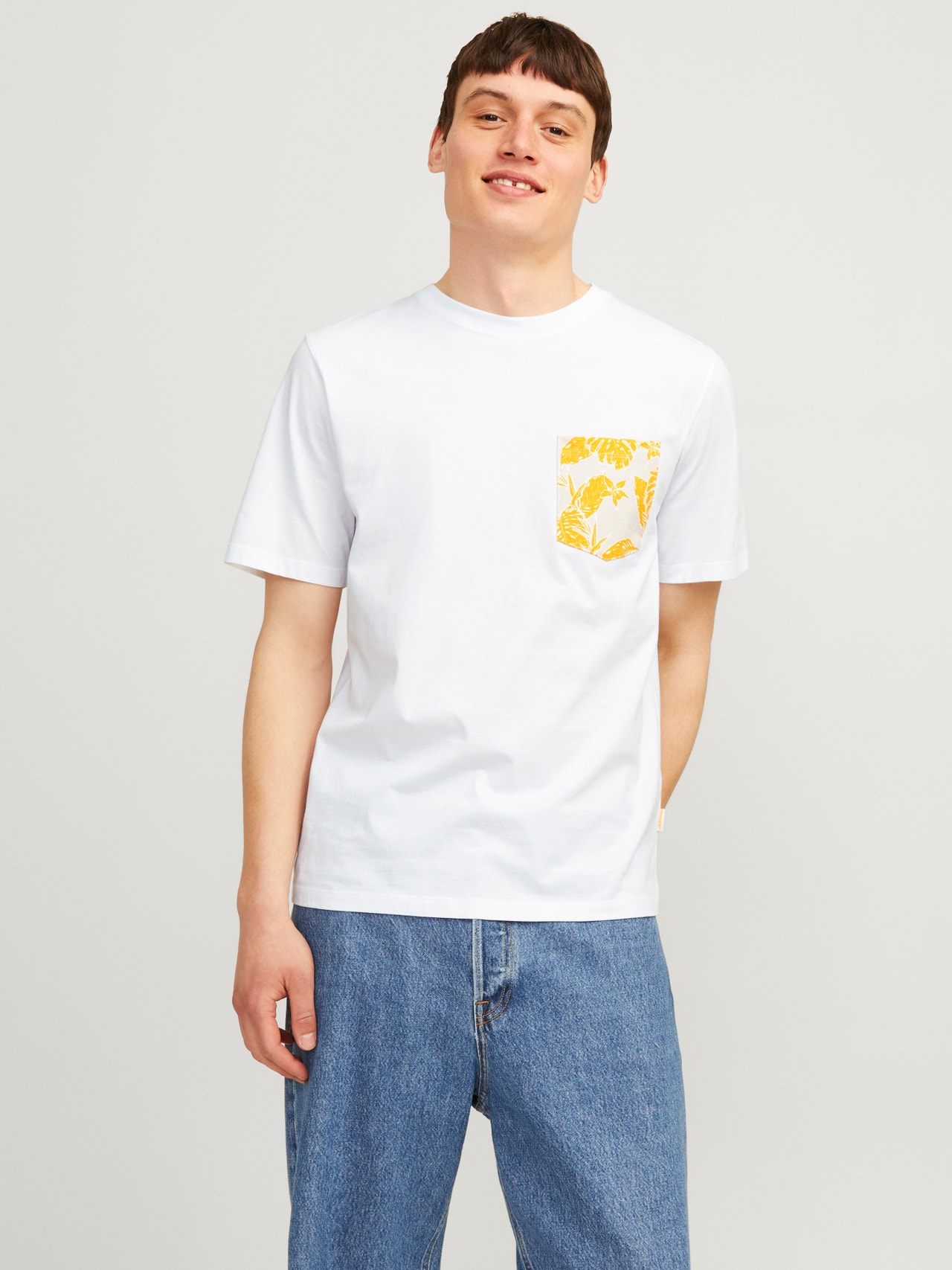 Jack & Jones Nadruk Okrągły dekolt T-shirt -Bright White - 12255388