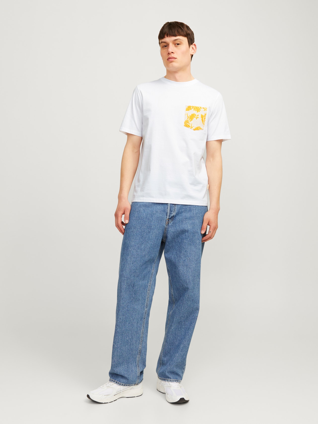 Jack & Jones Potištěný Kruhový výstřih Tričko -Bright White - 12255388