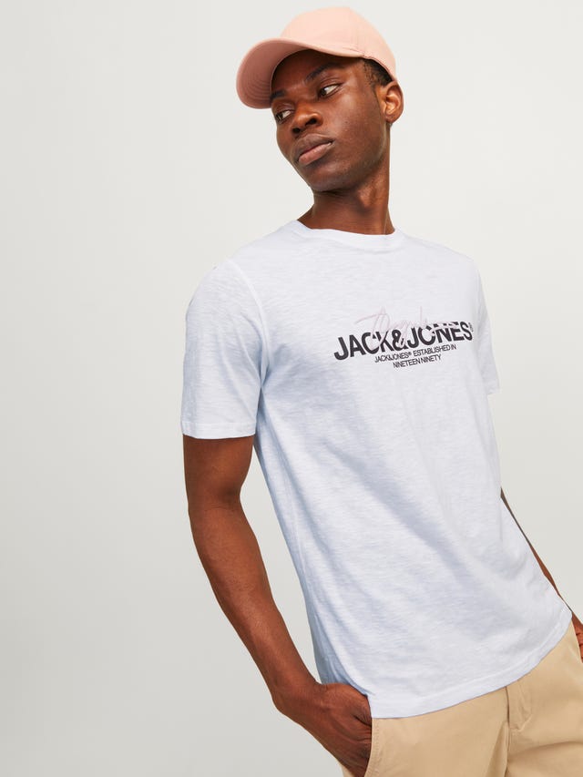 Jack & Jones Nadruk Okrągły dekolt T-shirt - 12255452