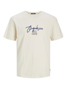 Jack & Jones Printet Crew neck T-shirt -Buttercream - 12255452