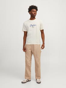 Jack & Jones Potištěný Kruhový výstřih Tričko -Buttercream - 12255452