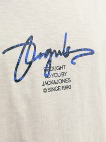 Jack & Jones Trükitud Ümmargune kaelus T-särk -Buttercream - 12255452