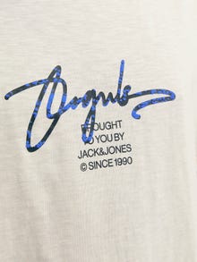 Jack & Jones Tryck Rundringning T-shirt -Buttercream - 12255452