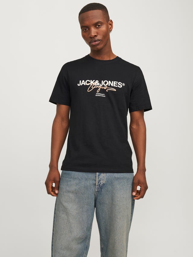 Jack & Jones Gedrukt Ronde hals T-shirt - 12255452