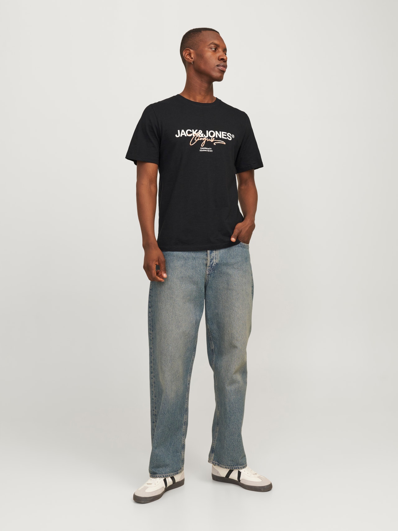 Jack & Jones Printed Crew Neck T-shirt -Black - 12255452