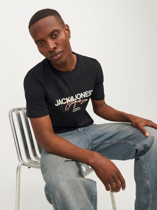 Jack & Jones Nadruk Okrągły dekolt T-shirt - 12255452