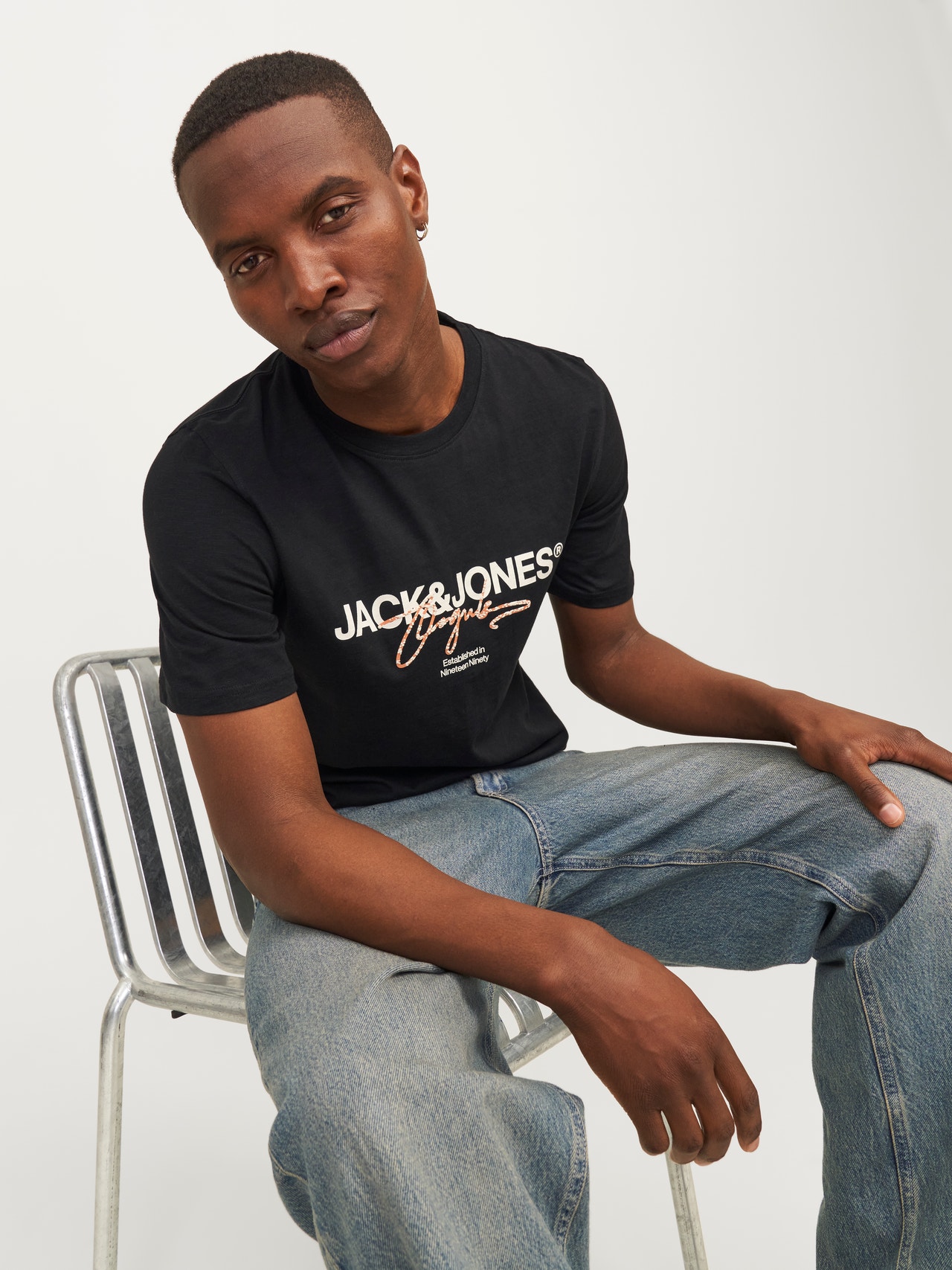 Jack & Jones T-shirt Imprimé Col rond -Black - 12255452