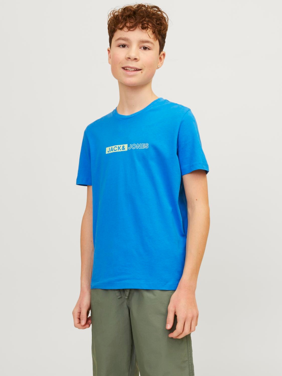 Jack & Jones T-shirt Estampar Para meninos -French Blue - 12255503