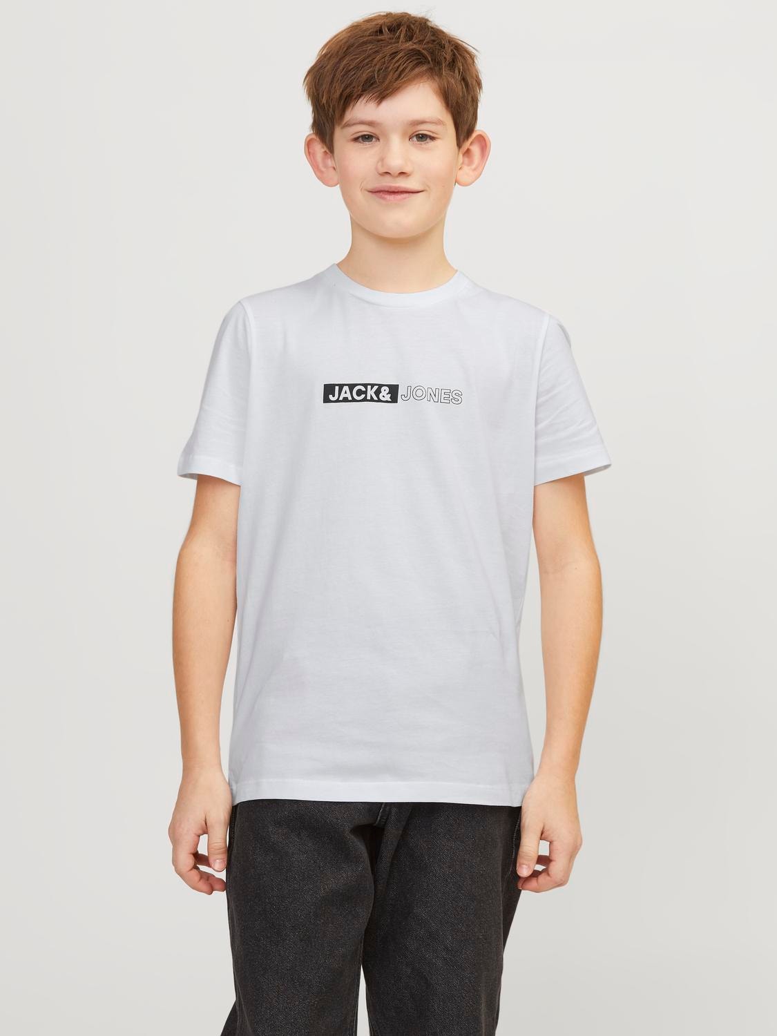 Jack & Jones T-shirt Estampar Para meninos -White - 12255503