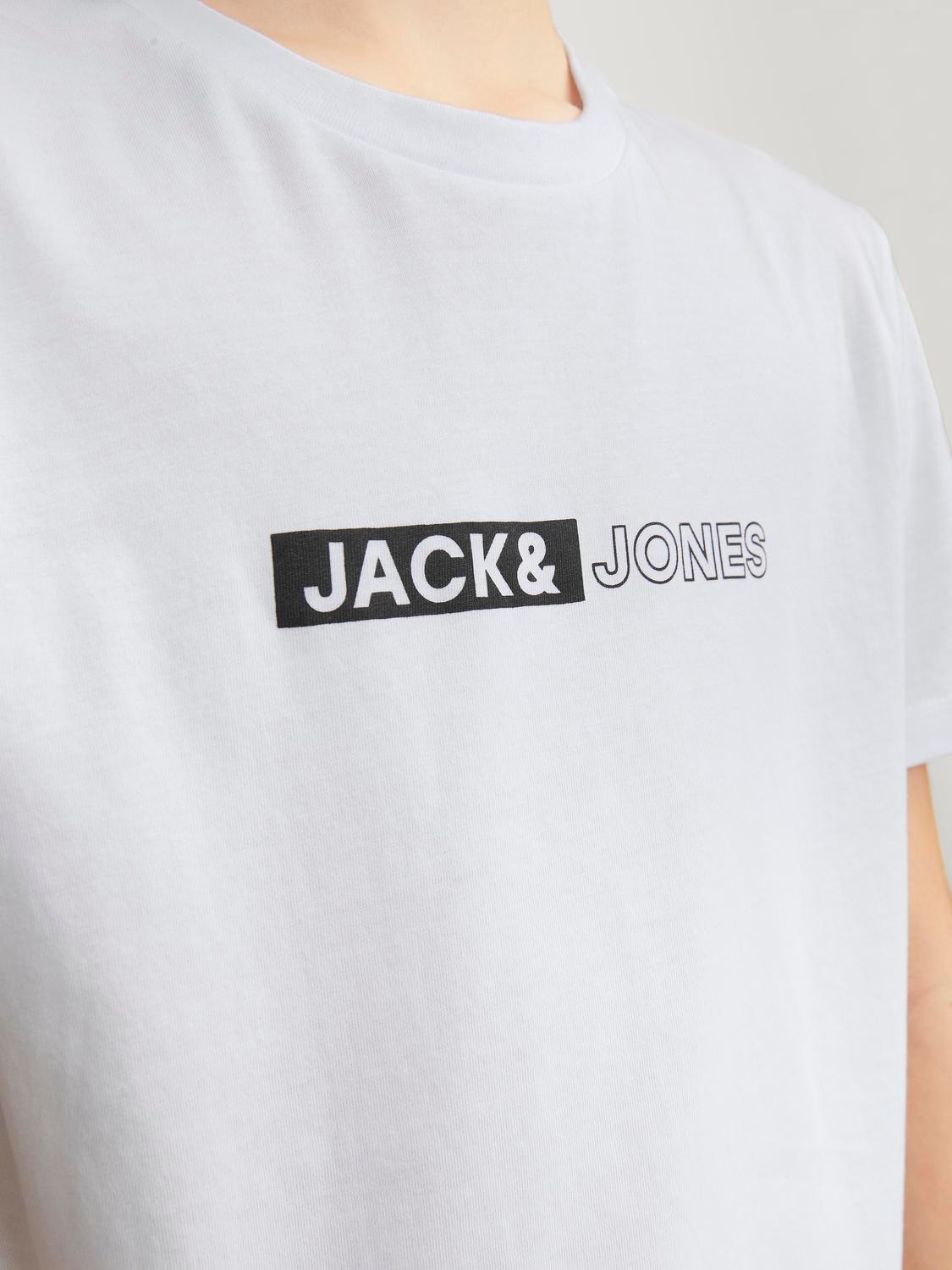 Jack & Jones Printet T-shirt Til drenge -White - 12255503