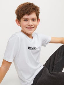 Jack & Jones Nadruk T-shirt Dla chłopców -White - 12255503