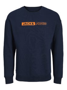 Jack & Jones Nadruk Bluza z okrągłym dekoltem Dla chłopców -Sky Captain - 12255504