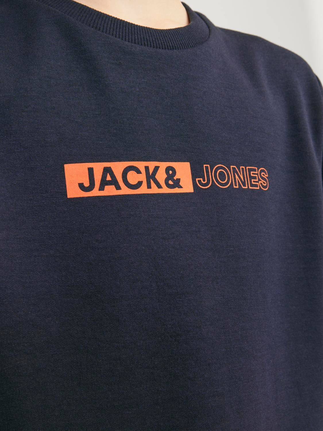 Jack & Jones Printed Crew neck Sweatshirt For boys -Sky Captain - 12255504