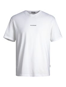 Jack & Jones Printed Crew neck T-shirt -Bright White - 12255525