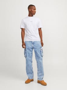 Jack & Jones Nyomott mintás Környak Trikó -Bright White - 12255525