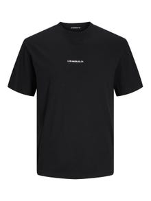 Jack & Jones Printed Crew neck T-shirt -Black - 12255525