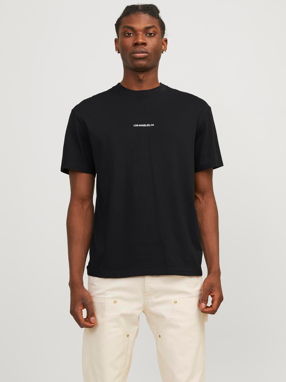 Jack & Jones Printed Crew Neck T-shirt -Black - 12255525
