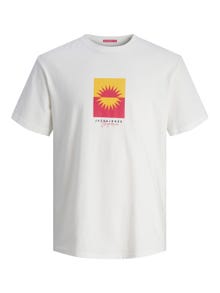 Jack & Jones Printet Crew neck T-shirt -Bright White - 12255569