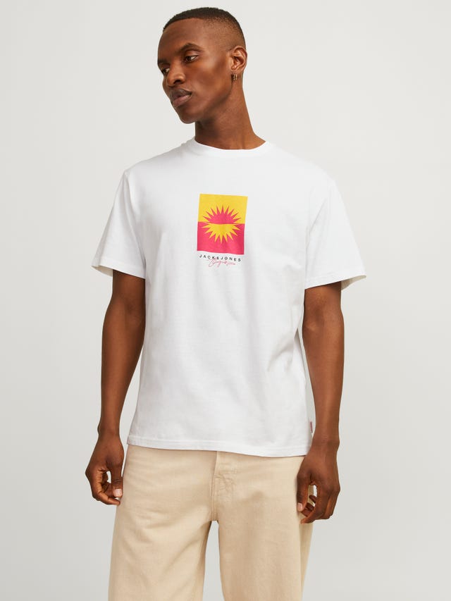 Jack & Jones Nadruk Okrągły dekolt T-shirt - 12255569
