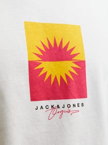 Jack & Jones Trükitud Ümmargune kaelus T-särk -Bright White - 12255569