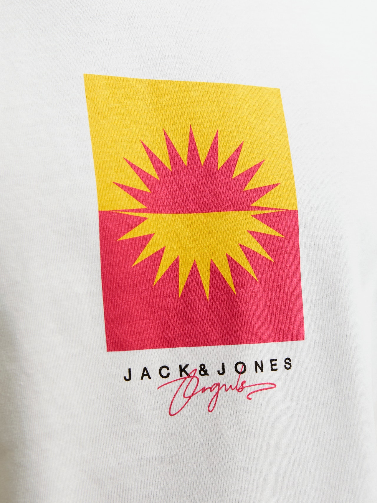 Jack & Jones Trükitud Ümmargune kaelus T-särk -Bright White - 12255569