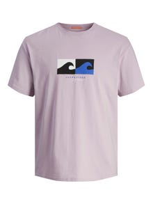 Jack & Jones Printed Crew neck T-shirt -Lavender Frost - 12255569