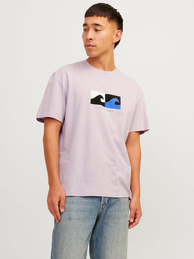 Jack & Jones Nadruk Okrągły dekolt T-shirt - 12255569