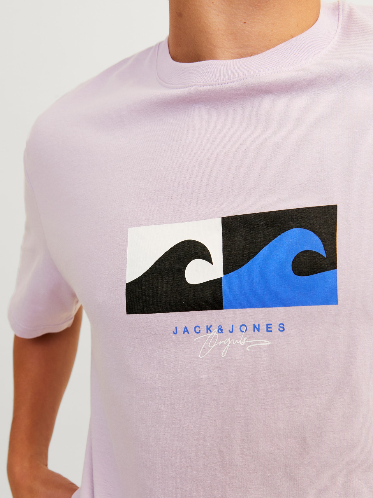 Jack & Jones Printed Crew neck T-shirt -Lavender Frost - 12255569
