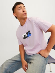 Jack & Jones Nadruk Okrągły dekolt T-shirt -Lavender Frost - 12255569