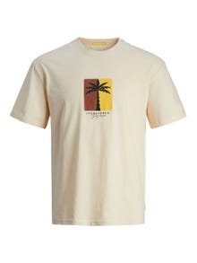 Jack & Jones Printet Crew neck T-shirt -Buttercream - 12255569