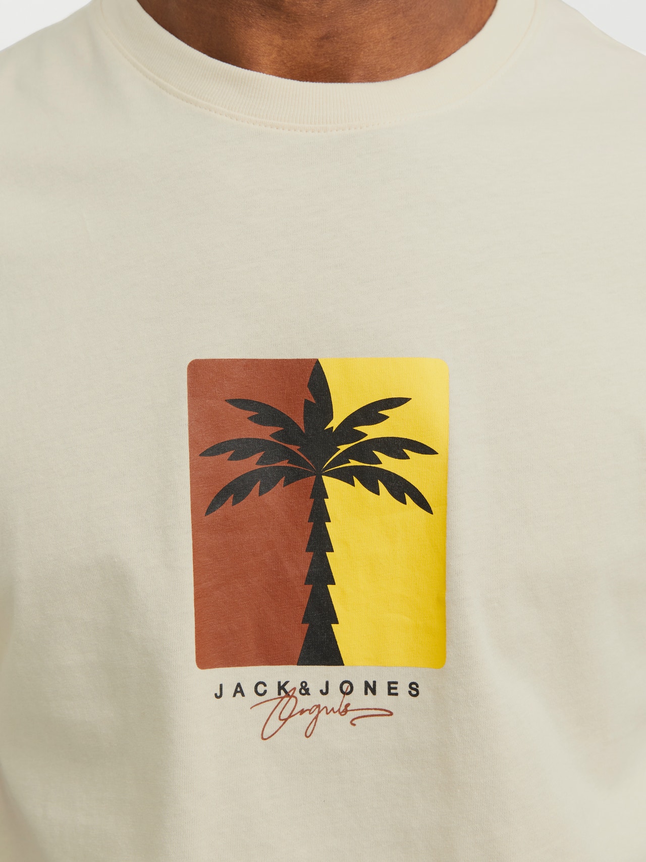 Jack & Jones Nadruk Okrągły dekolt T-shirt -Buttercream - 12255569