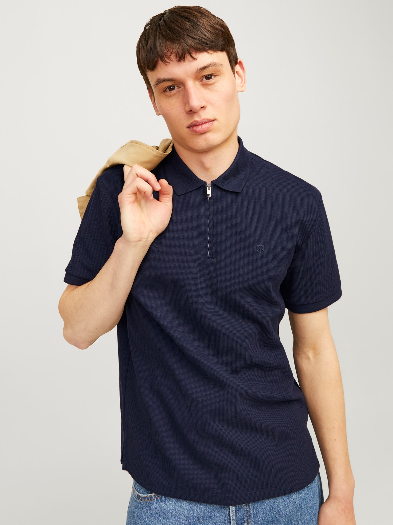 Jack & Jones Vienspalvis Polo kaklas Marškinėliai -Night Sky - 12255578