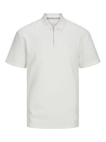 Jack & Jones Bez vzoru Polo límec Tričko -Cloud Dancer - 12255578