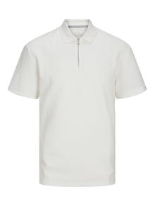 Jack & Jones Einfarbig Polo T-shirt -Cloud Dancer - 12255578