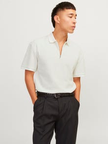 Jack & Jones Yksivärinen Polo T-paita -Cloud Dancer - 12255578