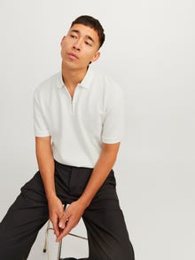 Jack & Jones Ühevärviline Polo T-särk -Cloud Dancer - 12255578