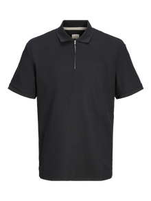 Jack & Jones Ensfarvet Polo T-shirt -Black Beauty - 12255578