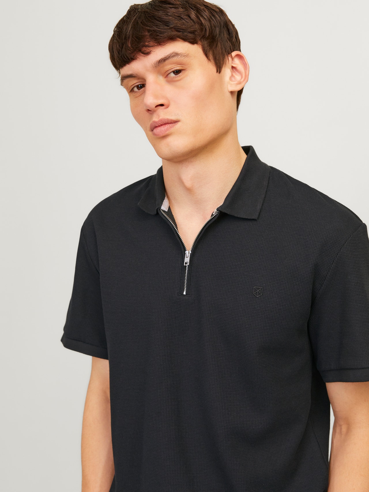 Jack & Jones Gładki Polo T-shirt -Black Beauty - 12255578