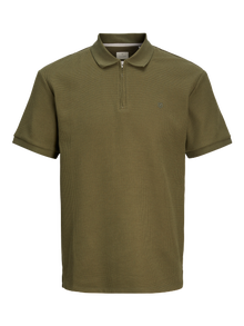 Jack & Jones Enfärgat Polo T-shirt -Olive Night - 12255578