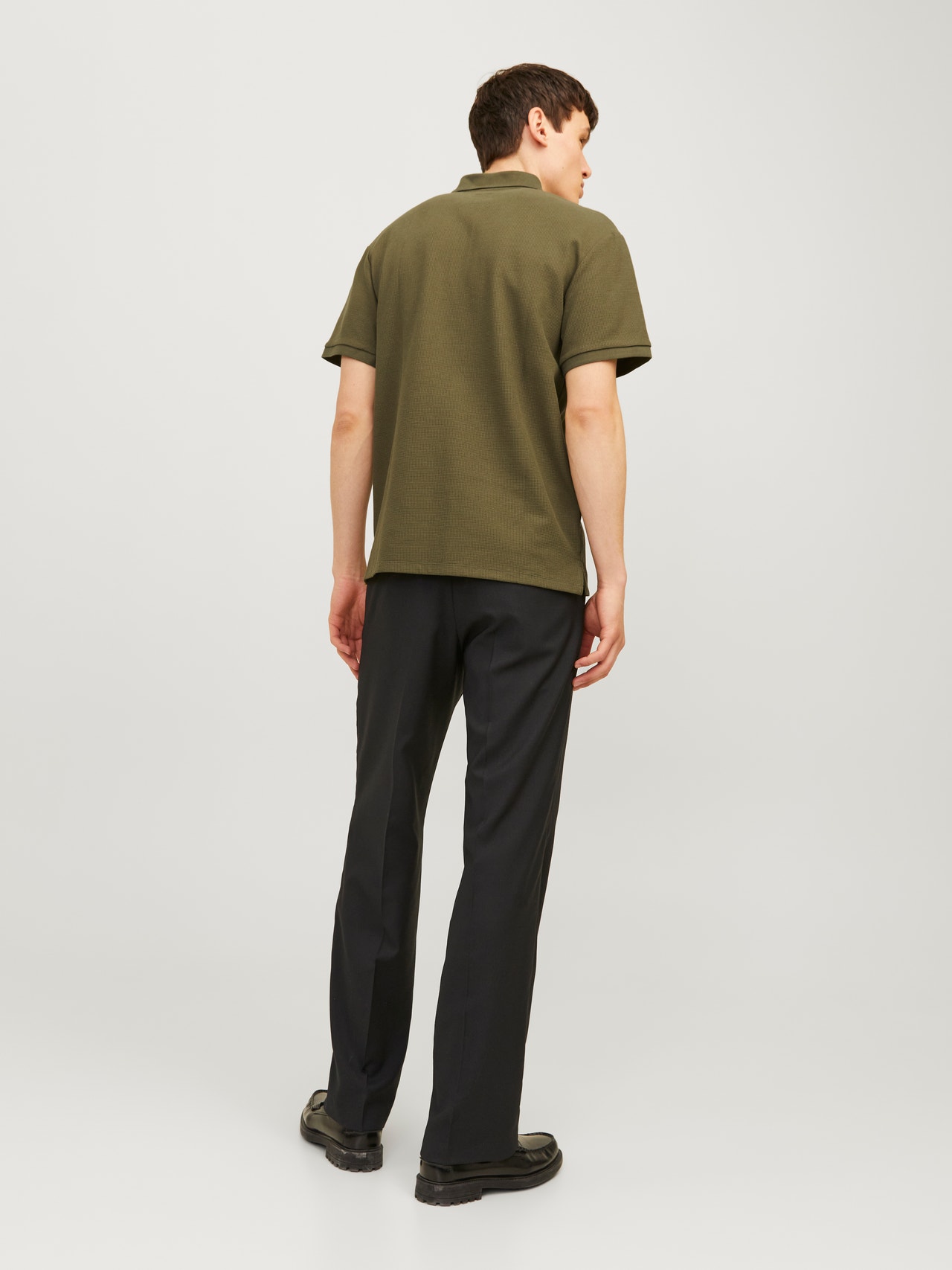 Jack & Jones Enfärgat Polo T-shirt -Olive Night - 12255578