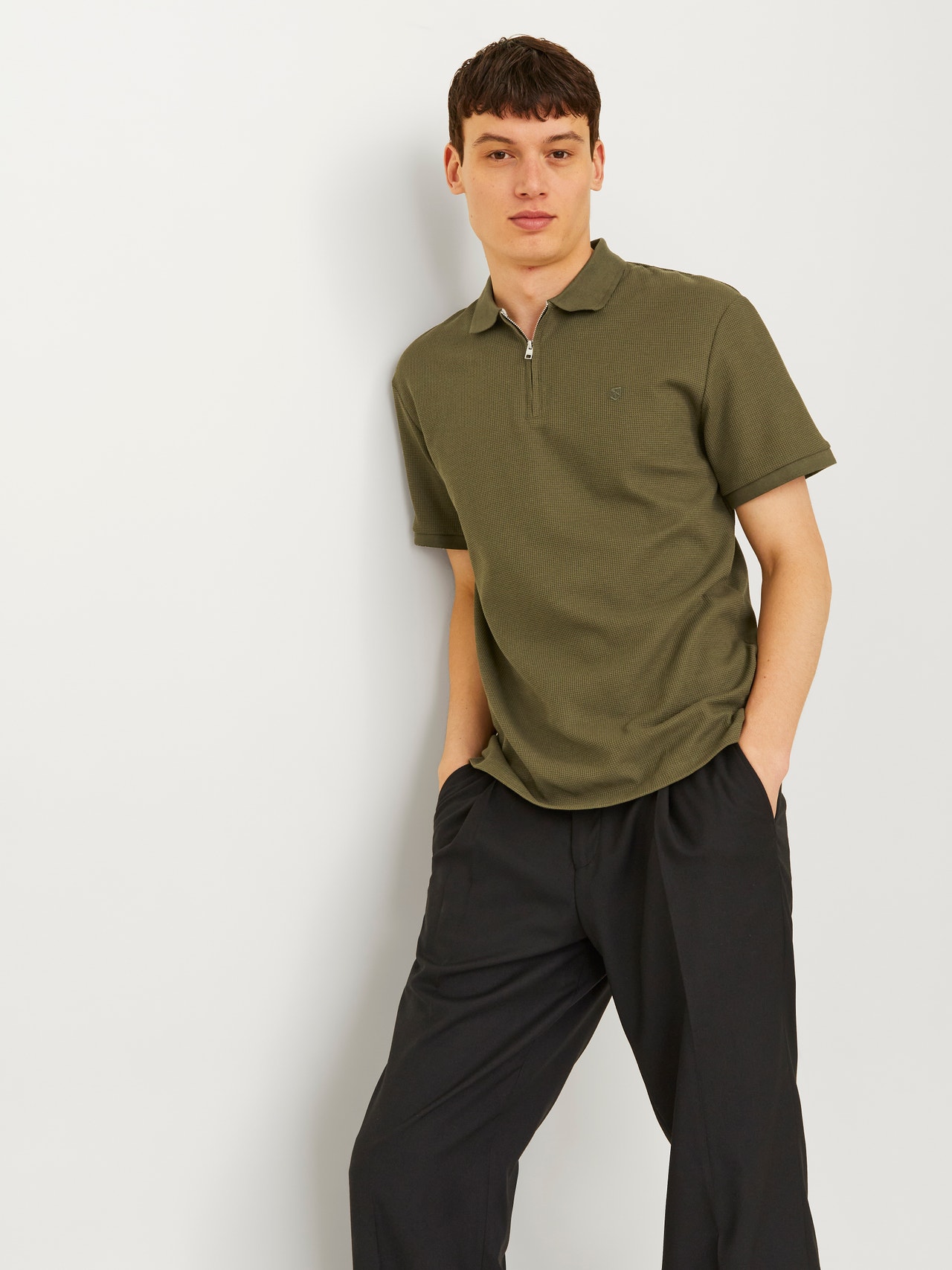 Jack & Jones Einfarbig Polo T-shirt -Olive Night - 12255578