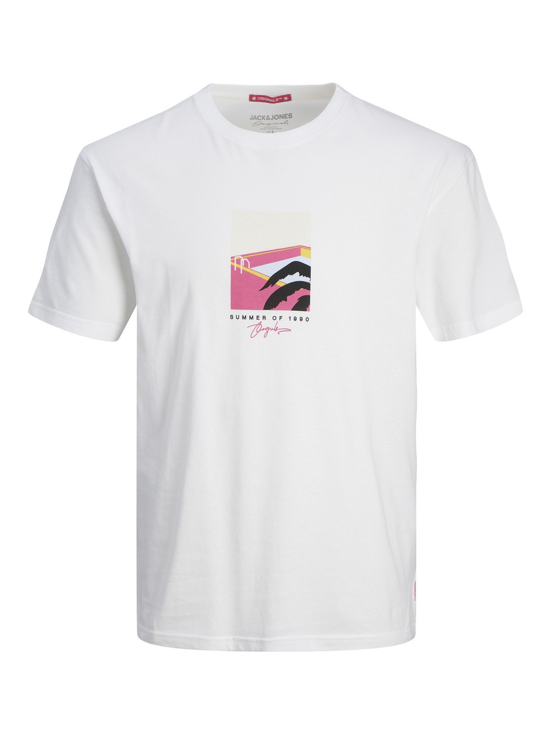 Jack & Jones Painettu Pyöreä pääntie T-paita -Bright White - 12255579
