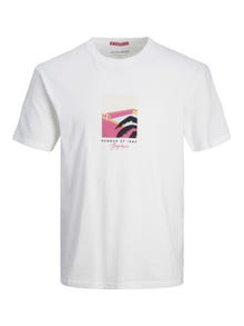 Jack & Jones Printed Crew neck T-shirt -Bright White - 12255579