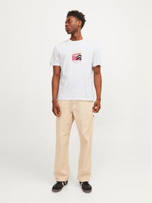 Jack & Jones Trykk O-hals T-skjorte -Bright White - 12255579