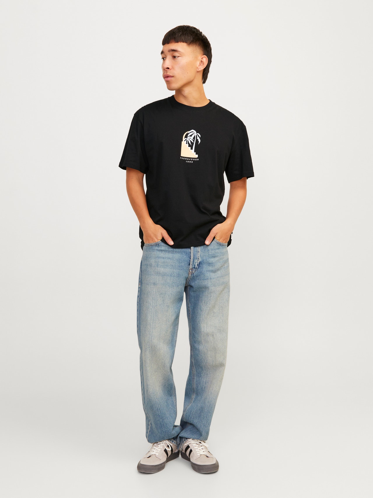 Jack & Jones T-shirt Estampar Decote Redondo -Black - 12255579