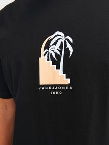 Jack & Jones Nyomott mintás Környak Trikó -Black - 12255579